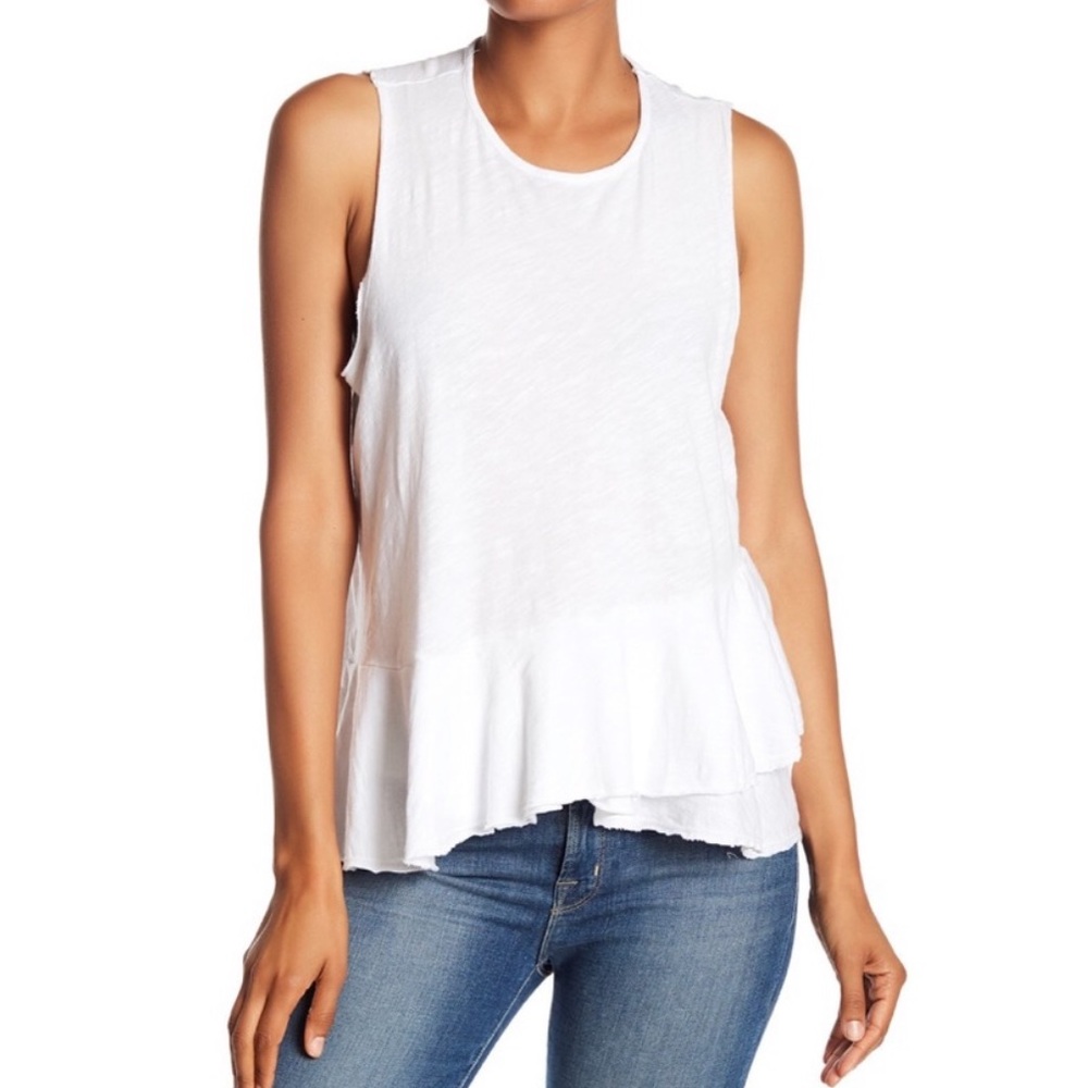 Sundry Peplum Hem Tank Top